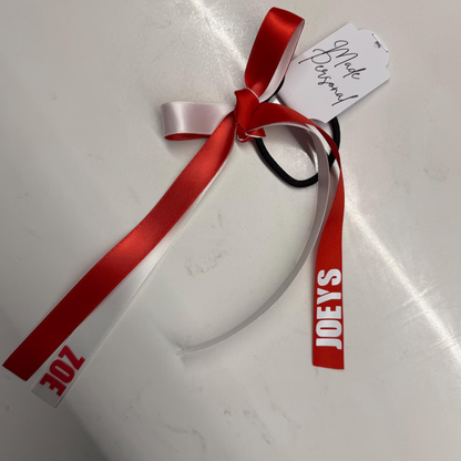 Personalised Team Ribbons with elastic | Custom Name Sports Ribbons