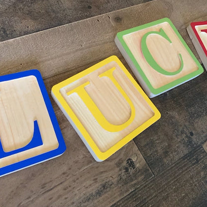 Wood Block Nursery Letters, Baby Name, Individual Wood Letters