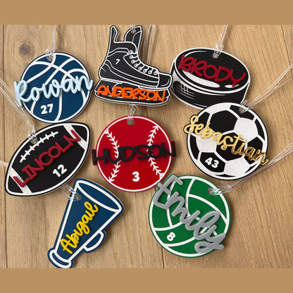Personalized Name Tag Personalized Baseball Swimming Lacrosse Volleyball Hockey Soccer Dance Cheer Pom Tennis Football Hockey Track Pickleball Basketball Bag Tag