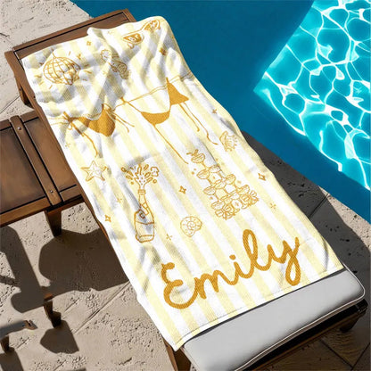 Personalized Bachelorette Towels, Girls Trip 2026, Custom Bride Squad Beach Towel