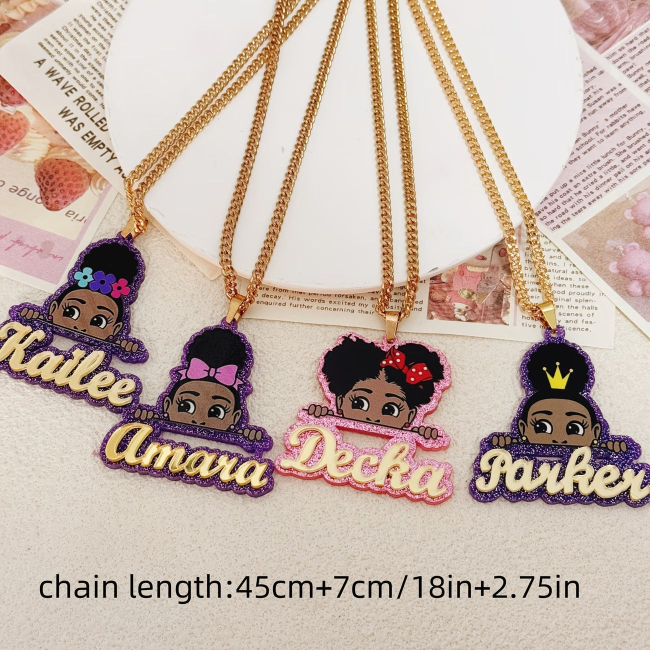 Custom Acrylic Name Necklace Featuring