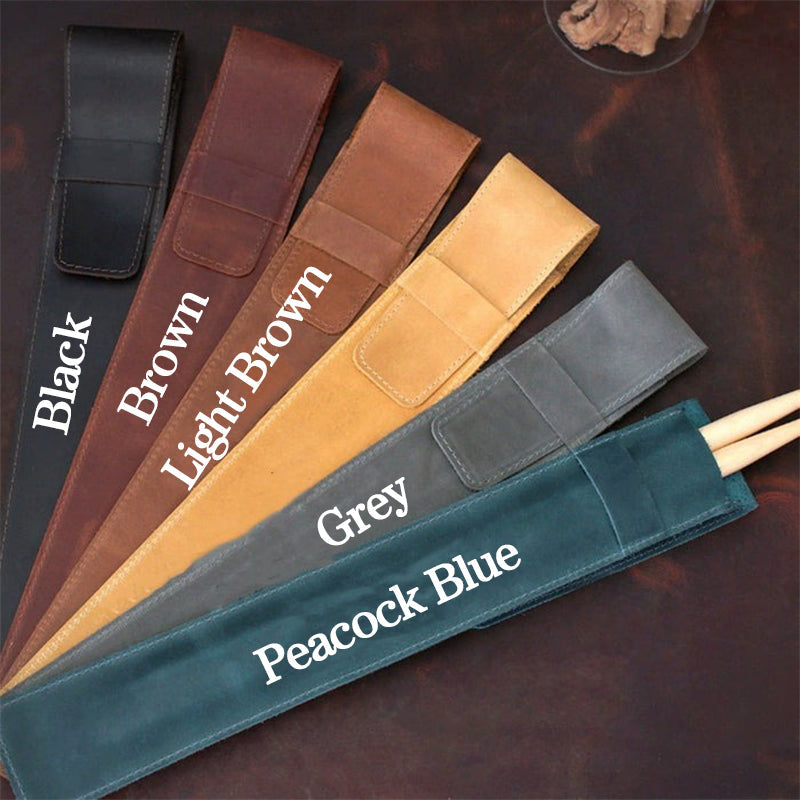 Custom Leather Drumstick Case, Drummer Bag Personalized