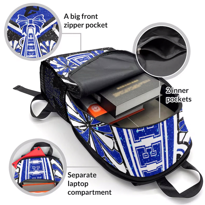 Personalized Cheer Backpack Cheerleader Bag Custom Name Cheerleading Bookbag