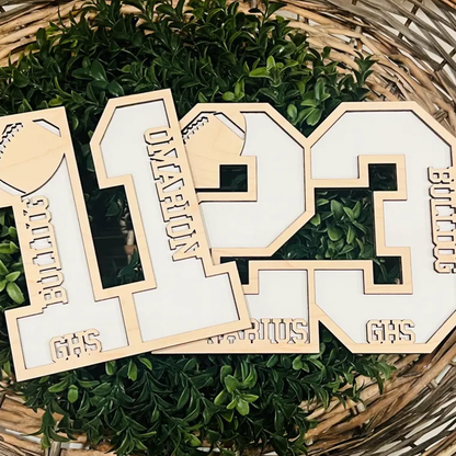Senior Football Gift. Senior Night Gift. Jersey Number Sign. Graduation gift