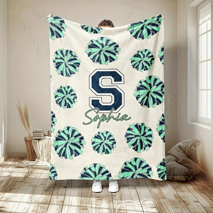 Custom Cheerleader Pom-Pom Blanket with Name