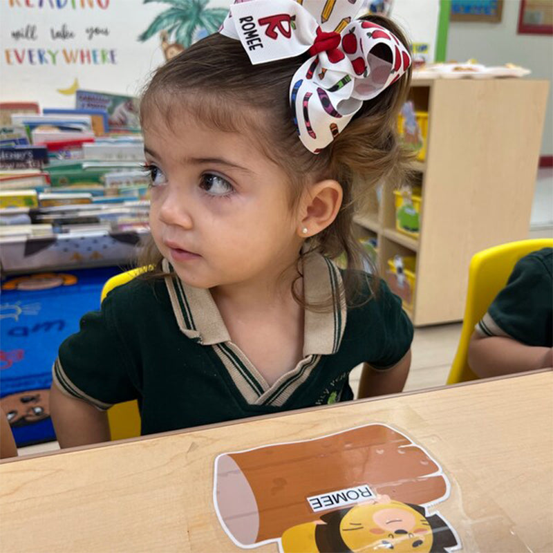 Monogrammed Back to School Hair Bow, First Day of Kindergarten