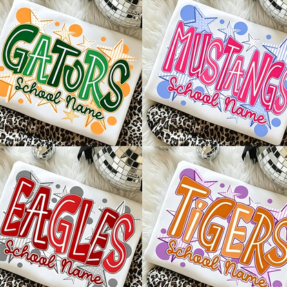 School Spirit Shirt , Neon Test Day Shirt  Custom School Name Mascot Shirt