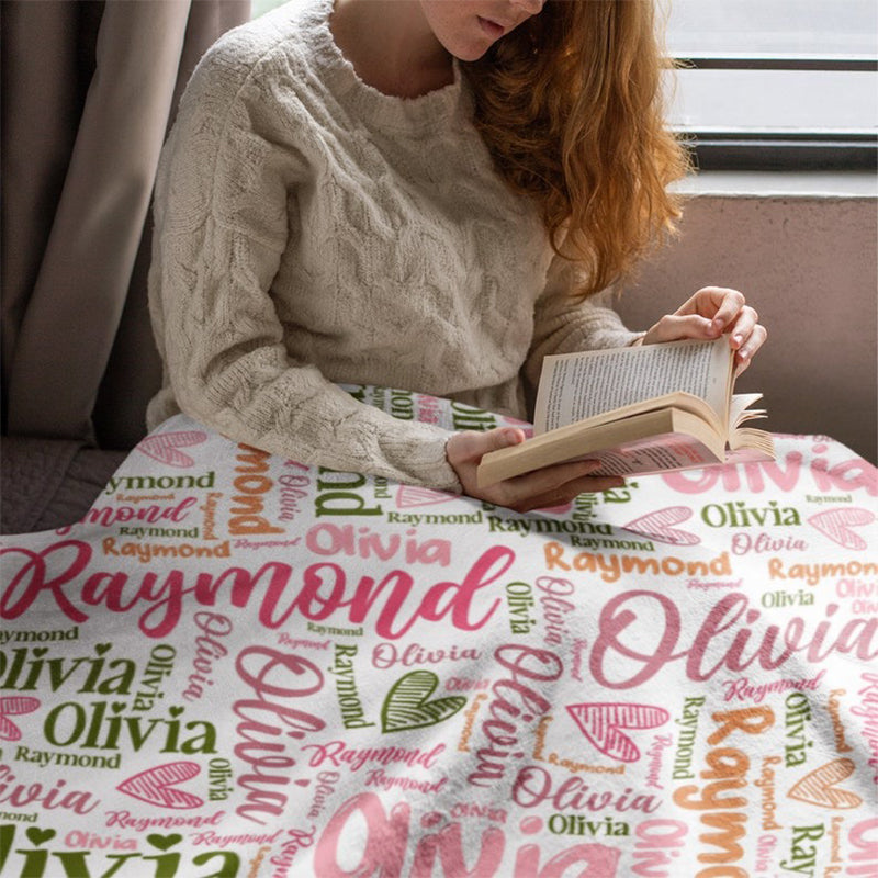 Personalized Blanket, Couple Gifts, Name Blanket