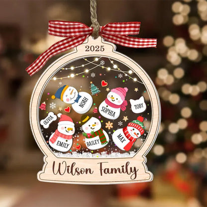 Bulk Discount Custom Snowman Family Shaker Ornament