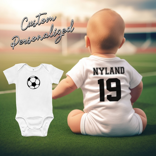 Custom Personalized Soccer Jersey Bodysuit with the Name and Number of Your Choice