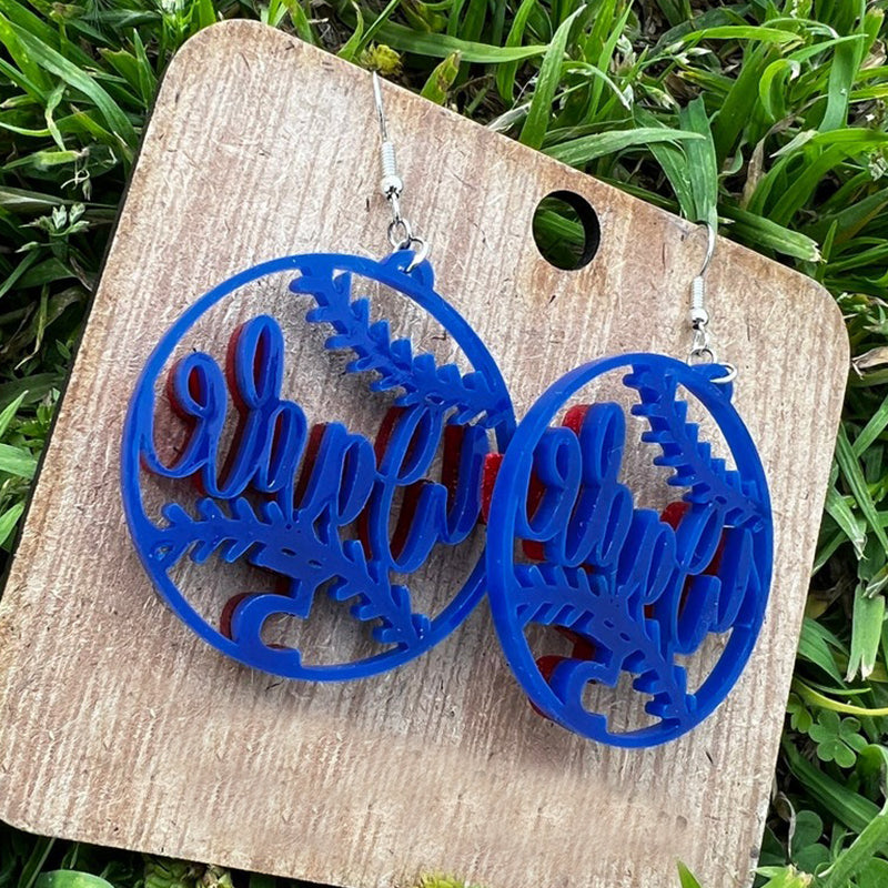 Baseball Earrings with Player Name and Number