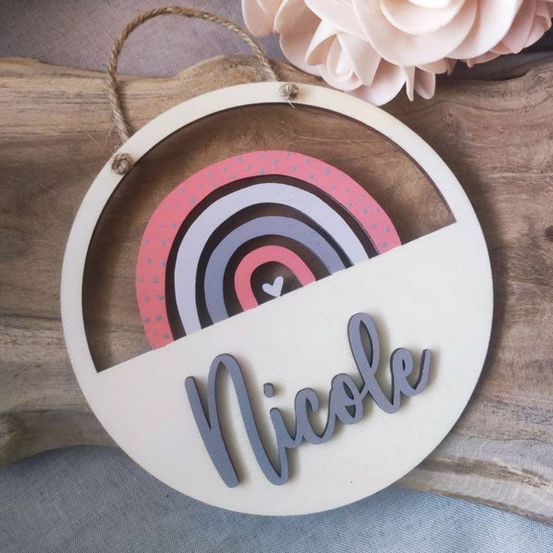 Rainbow name sign - door signs, children's decorating, children's room