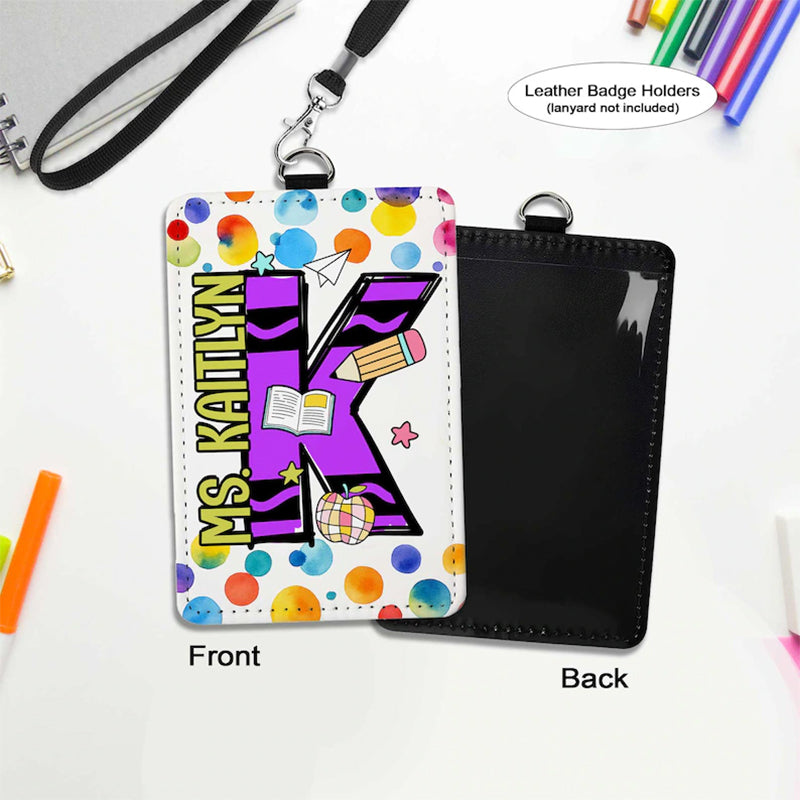 Custom Teacher ID Badge Holder, Teacher Gifts