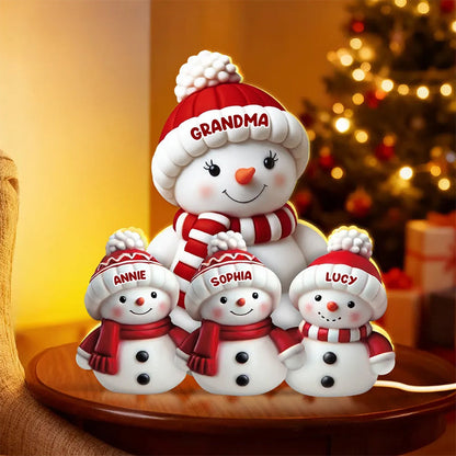 Personalized Snowman Family Christmas Light Box