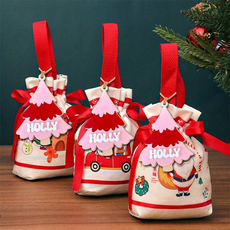 Christmas Gift Bag With Drawstring Packaging Box