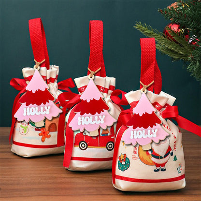 Christmas Gift Bag With Drawstring Packaging Box