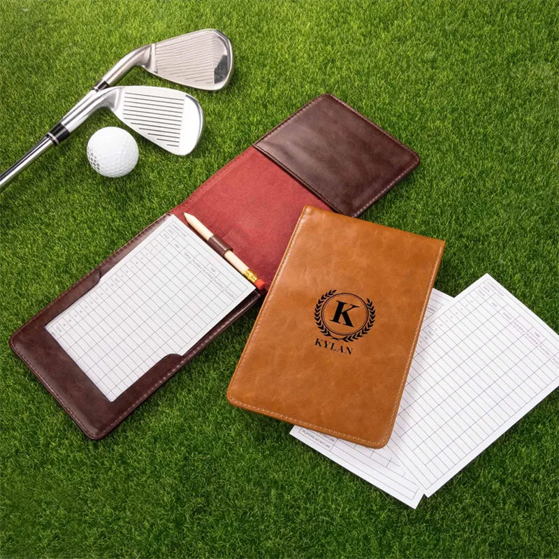Leather Golf Scorecard Holder Yardage Book Cover