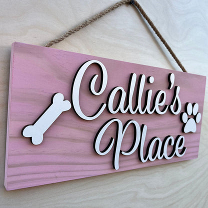 Dog Name Sign, 3D Dog Name Sign, Custom Dog Name Sign