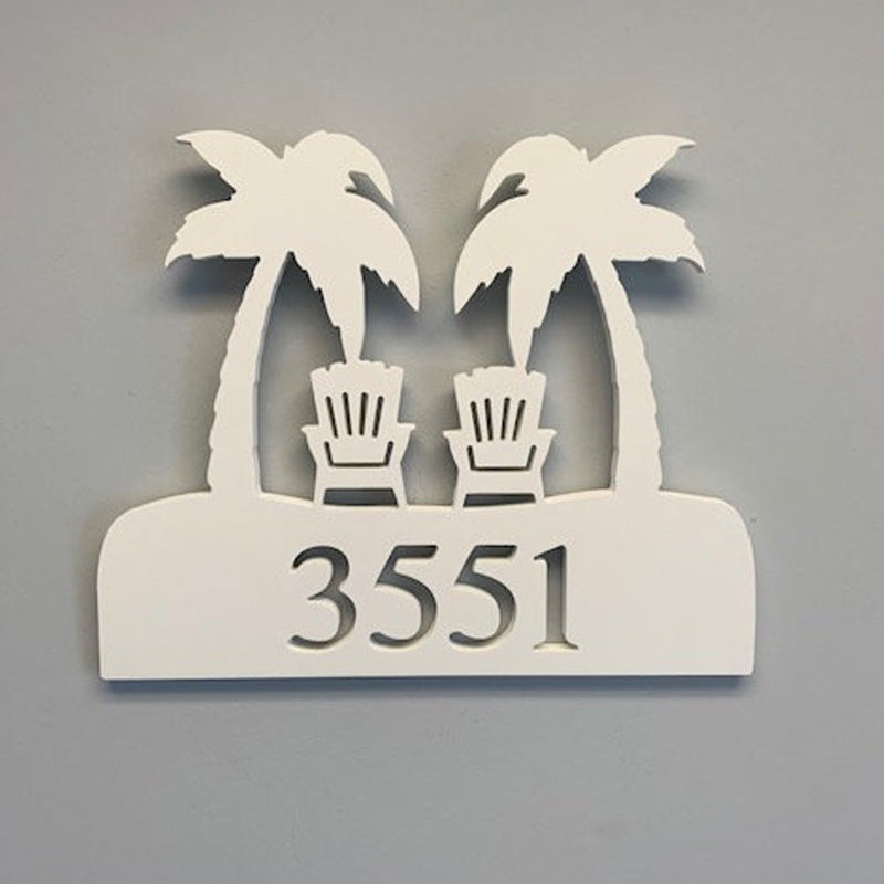 House Number Plaque , Personalized Sign, Outdoor Decor, Coastal Themed Custom Sign