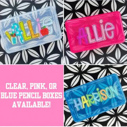 Personalized Pencil Boxes - Pencil Pouch - Pocket Folder with Prongs