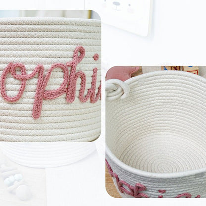 Personalized Baby Basket | Rope Cotton Baby Gift Basket
