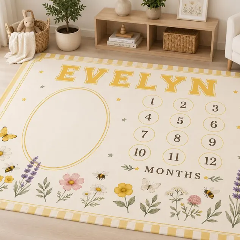 Personalized Wildflower Milestone Blanket