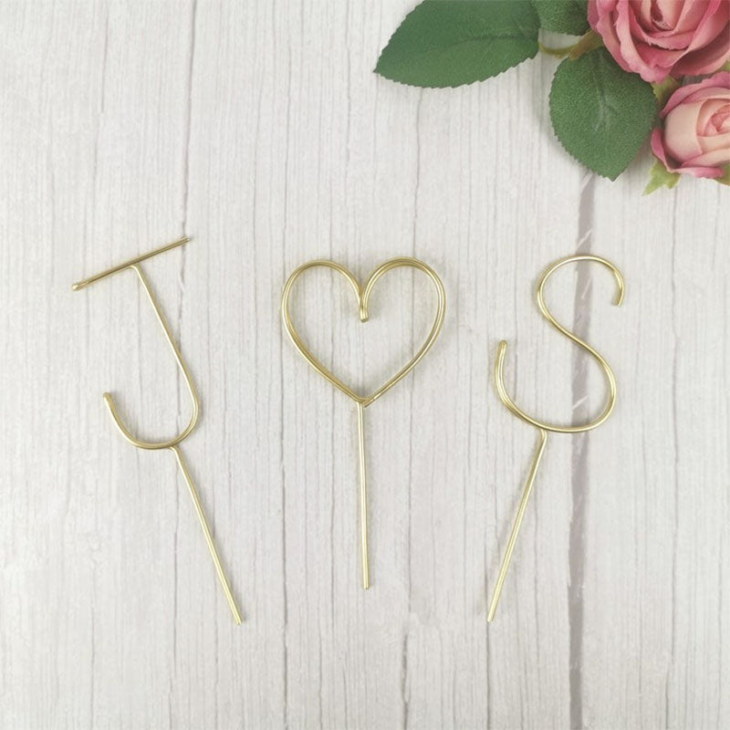 Arrow Initials Cake Topper Rustic Wire Personalized Custom Chic Name