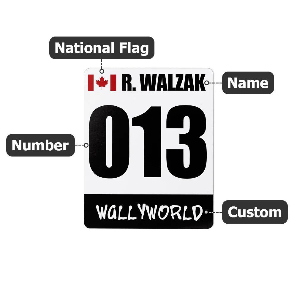 Personalized Reusable National Flag Track Racing Car Magnet Vinyl Sticker