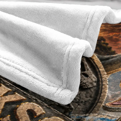 Personalized Dinosaur Blanket Custom Jurassic Flannel Throw T-Rex Kids Name Blanket
