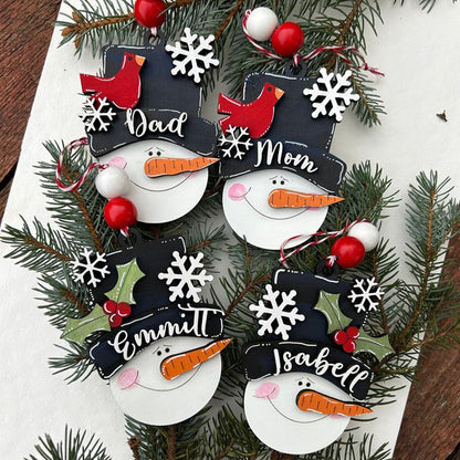 Personalized snowman ornament