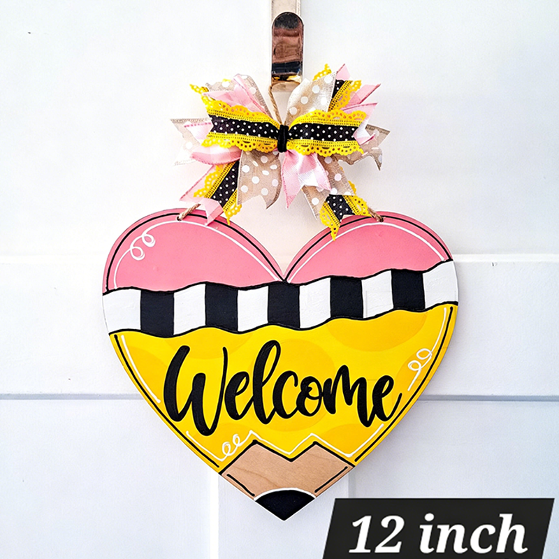 Heart Door Hanger, Pencil Door Hanger, Gift For Teacher Friends, Personalized Teacher Gift