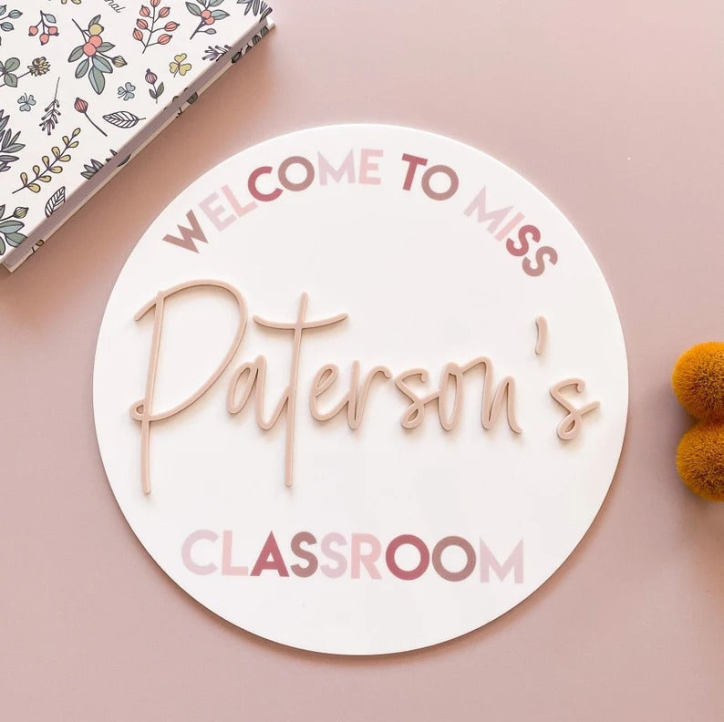 Acrylic Teacher Name Plaque - Classroom Door Sign