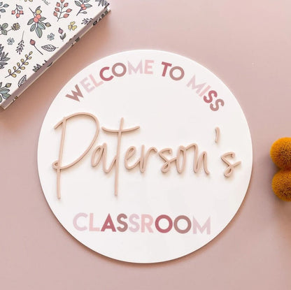 Acrylic Teacher Name Plaque - Classroom Door Sign