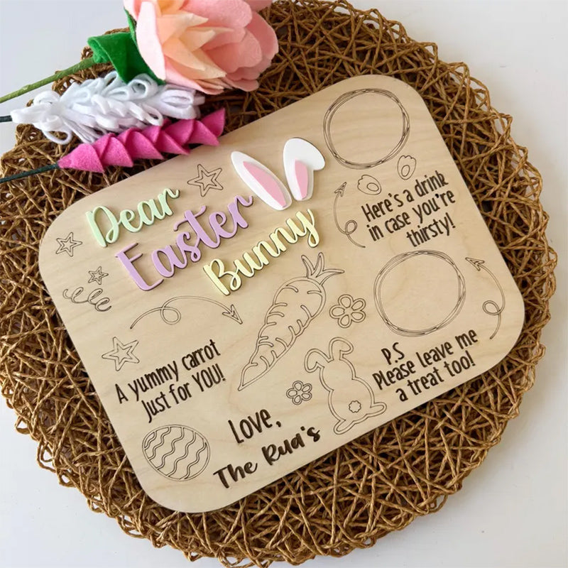 Easter Bunny Tray Personalized Treat Tray for Easter Bunny Carrots