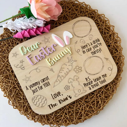 Easter Bunny Tray Personalized Treat Tray for Easter Bunny Carrots