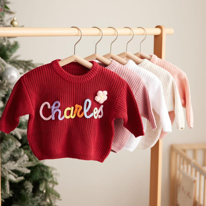 Personalized Sweater - Custom Embroidered Baby Sweater