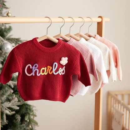 Personalized Sweater - Custom Embroidered Baby Sweater
