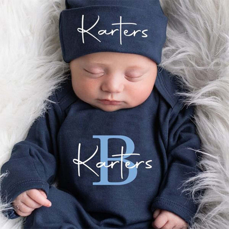 Personalized Baby Grey Rompers