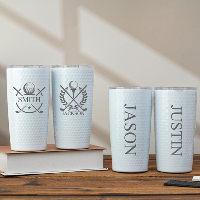 Personalized Golf Tumbler, 20oz Insulated Dimpled Golf Tumbler