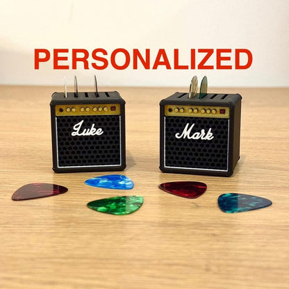 Customizable 3D Printed Guitar Amp Pick Holder with Drawer