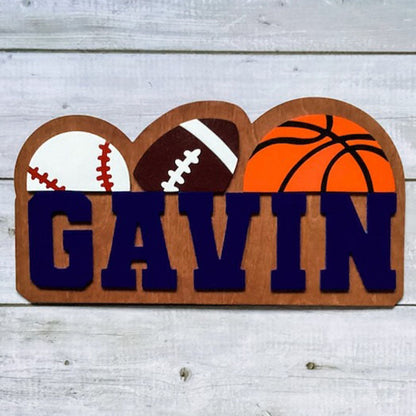 Sports Wood Name Sign