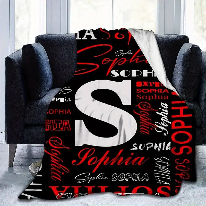 Personalized Custom Flannel Blanket, Letter Custom Your Name Flannel Blanket