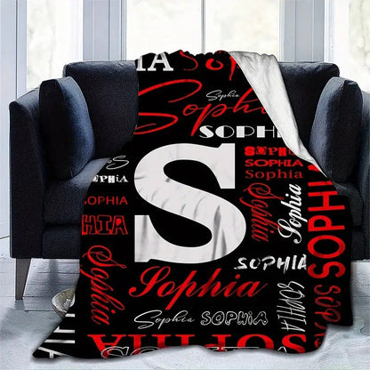 Personalized Custom Flannel Blanket, Letter Custom Your Name Flannel Blanket