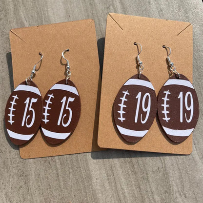 Football personalized number earrings, player number earrings