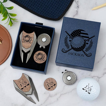 Personalized Golf Gift Set: Engraved Divot Tool & Ball Marker