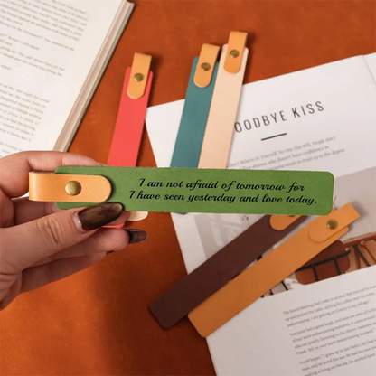 Personalized Leather Bookmark: Custom Engraved Full-Grain Italian Leather