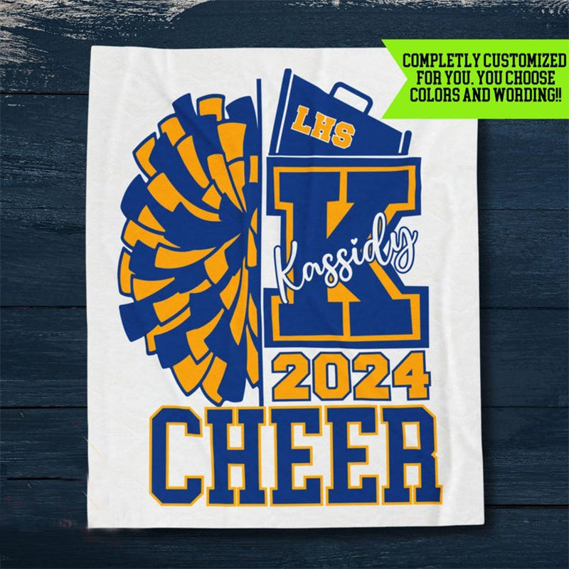 Custom Cheerleader Blanket, Personalized Cheerleading Gift