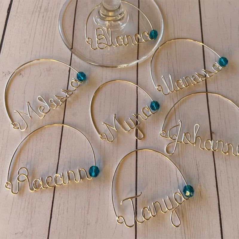 Personalized Name Charms, Wine Glass Charms