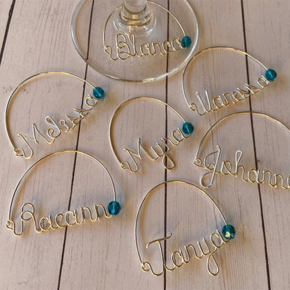 Personalized Name Charms, Wine Glass Charms