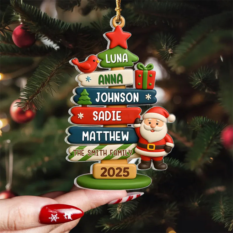 Cute Festive Christmas Tree Ornament With Santa